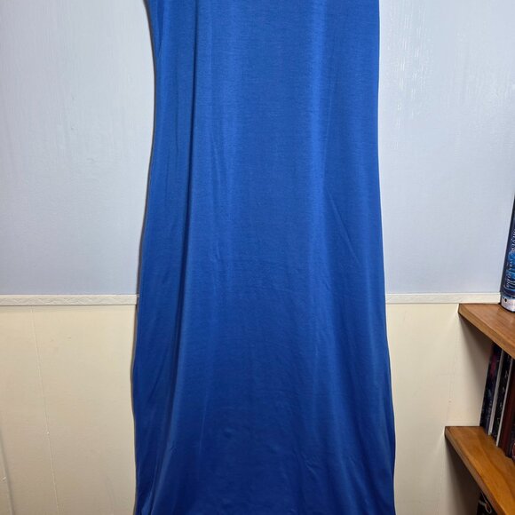 Lularoe Large Bright Blue Summer Casual Sleeveless Tank Maxi Dress - Picture 2 of 7